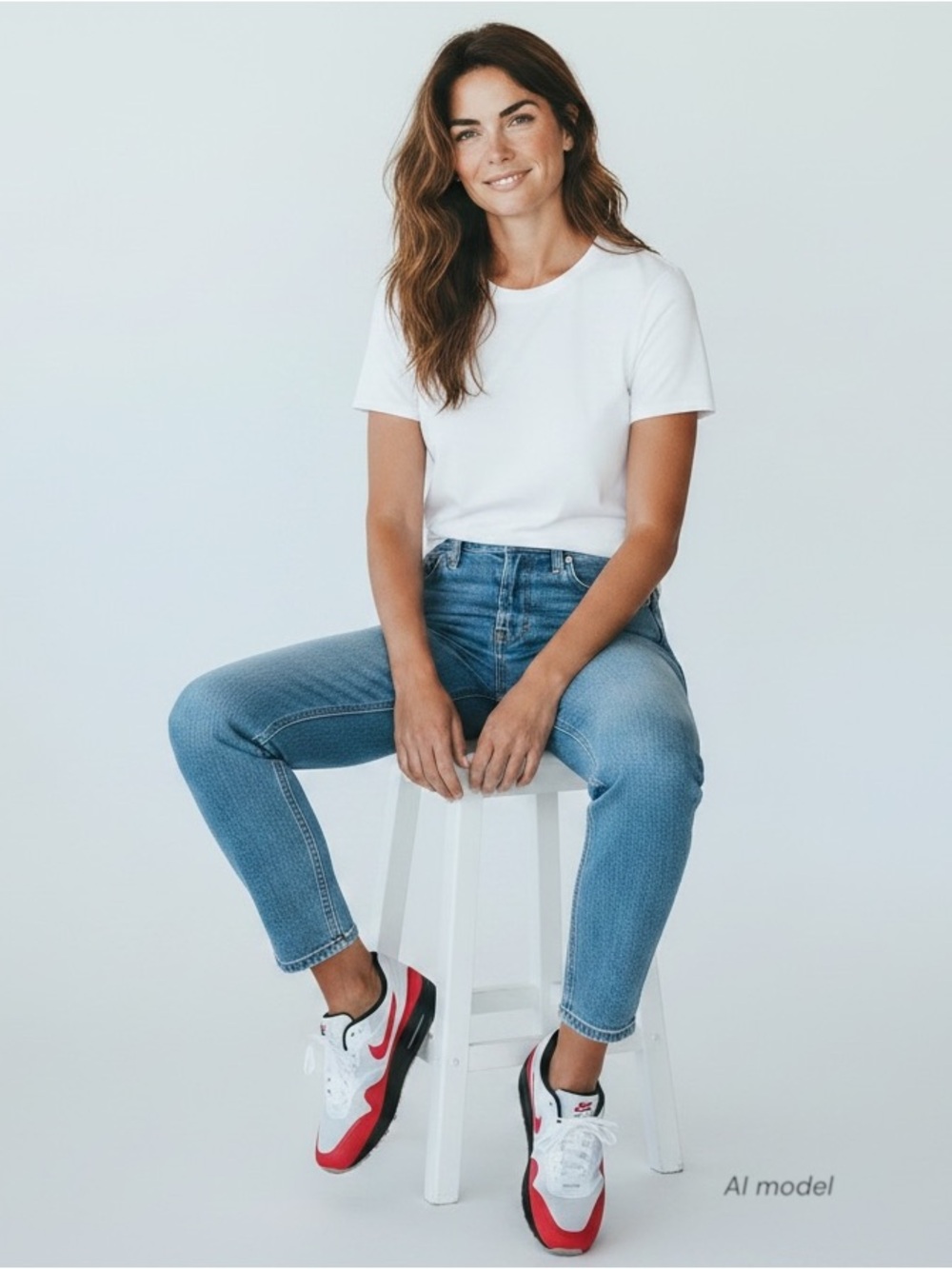 Nike Air Max 1 NIKEiD Shoes Womens Size 8 White Red Black Sneaker Breathable